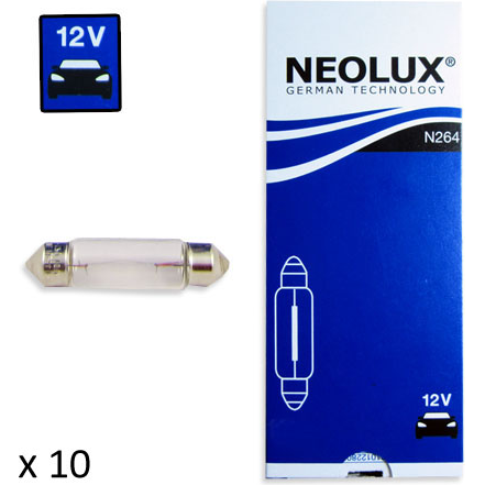 [NO-N264] NEOLUX LEMPUTĖS 10W 12V SV8.5-8  5XFS10