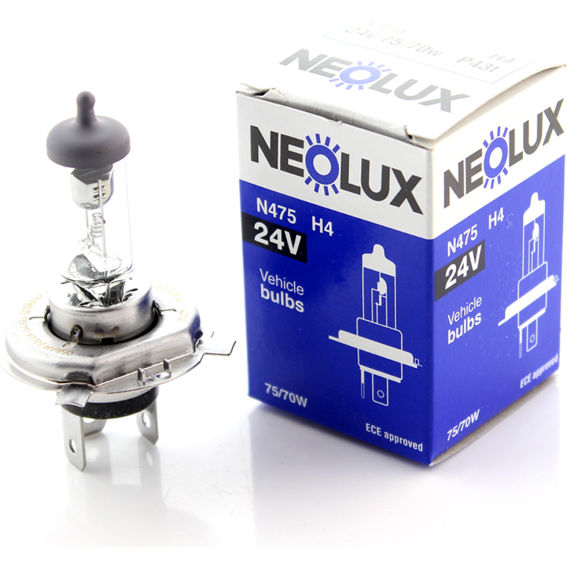 [NO-N475] NEOLUX LEMPUTĖS H4 75/70W 24V P43T 10X10X1