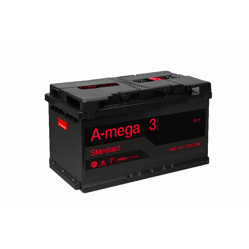[3MS80RL] AKUMULIATORIUS A-MEGA STANDARD 12V/80AH/760 EN LOW