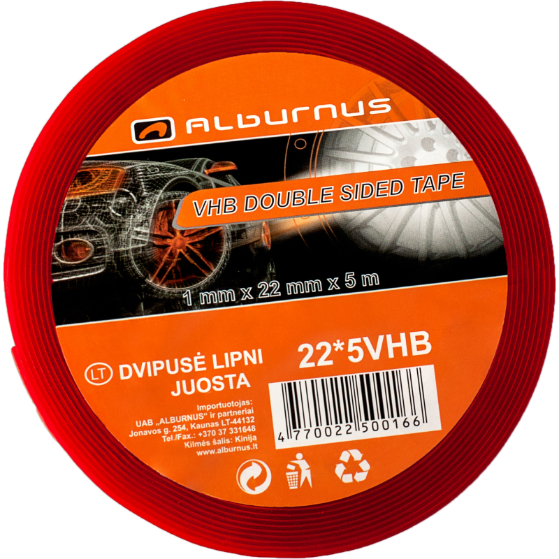 [22*5VHB] DVIPUSĖ LIPNI JUOSTA VHB 22MM 5M