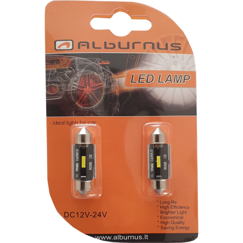 [AL50451-31] LEMPUTĖS C5W T11 LED 1SMD 31MM CANBUS 12-24V (2VNT)