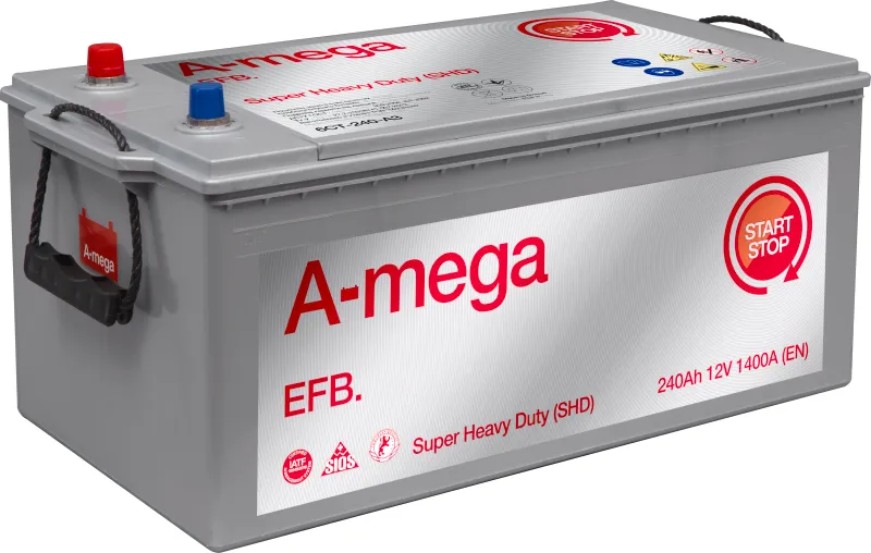 [7MEFB240(3)] AKUMULIATORIUS A-MEGA EFB SHD 12V/240AH/1400A EN