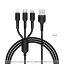 ĮKROVIMO LAIDAS USB SU TYPE C, MICRO USB, LIGHTNING JUNGTIMIS