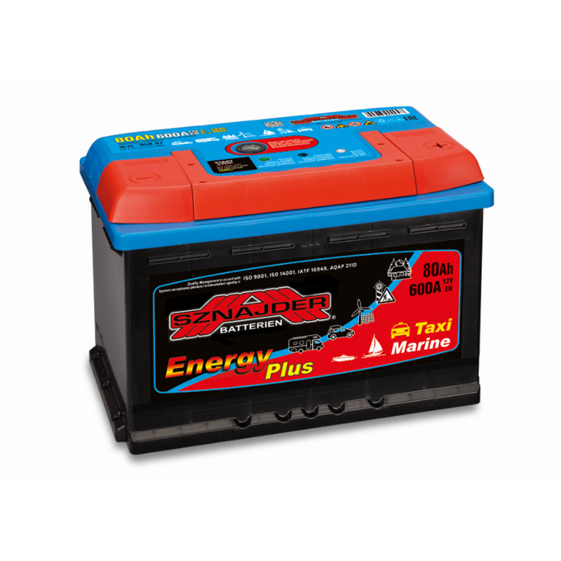 [SZPM80R] AKUMULIATORIUS SZNAJDER PLUS MARINE 12V/80AH/600A EN 95807