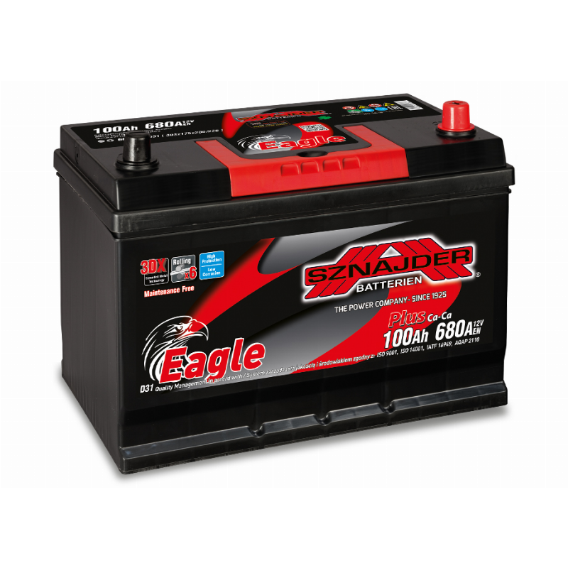[SZE-A-100R] AKUMULIATORIUS SZNAJDER EAGLE PLUS ASIA 12V/100AH/680A EN 60032