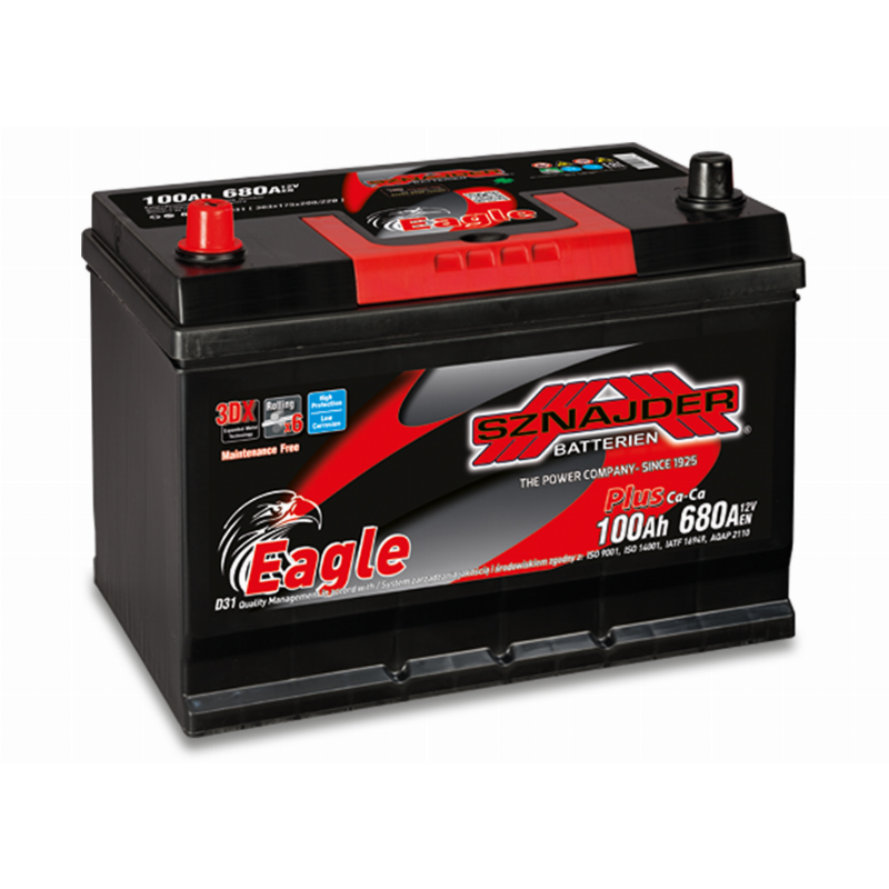 [SZE-A-100L] AKUMULIATORIUS SZNAJDER EAGLE PLUS ASIA 12V/100AH/680A EN 60033