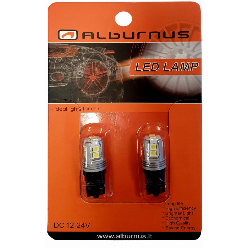 [AL50113] LEMPUTĖS W5W T10 LED 10SMD 3030 CANBUS 12V-24V (2VNT)