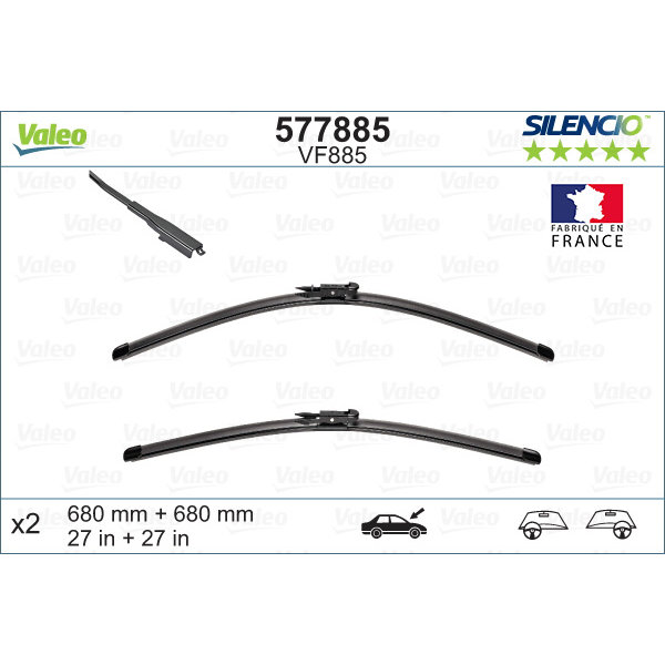 [S577885] VALEO SILENCIO VALYTUVAI FORD FLAT BLADE VF885