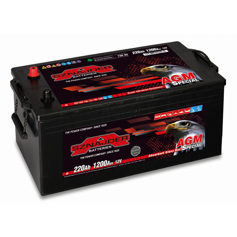 [SZAGM220R] AKUMULIATORIUS SZNAJDER SPECIAL AGM 12V/220AH/1200 A EN 72002