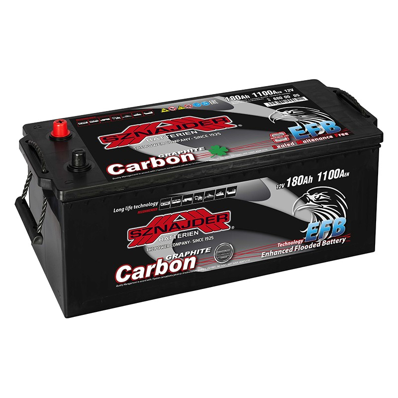 [SZEFB180(3)] AKUMULIATORIUS SZNAJDER CARBON TRUCK EFB 12V/180AH/1100A EN 68005