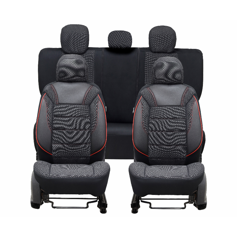 [CL013] CLASSICO SĖDYNIŲ UŽVALKALAI BLACK/RED THREAD